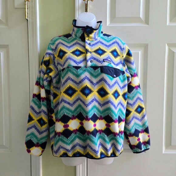 Patagonia Synchilla Snap-T Fleece Pullover Timber Twist Navy Blue Size Small - Picture 2 of 13